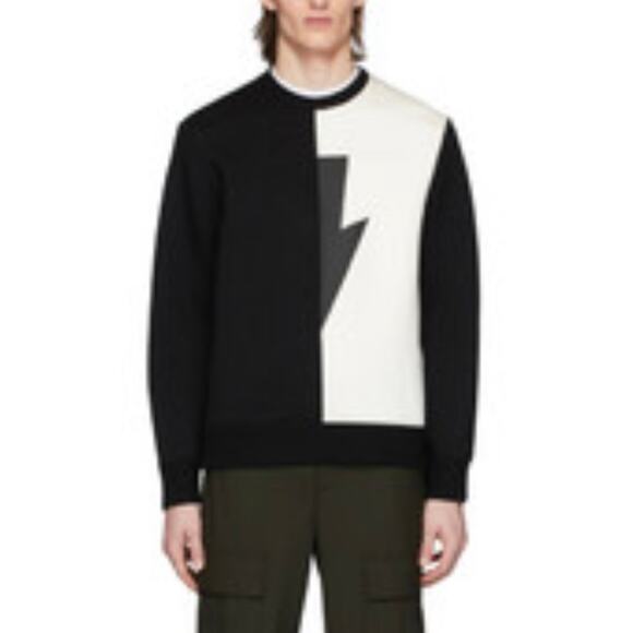 Neil Barrett men’s sweater black/off-white US L lightning bolt - Picture 4 of 12